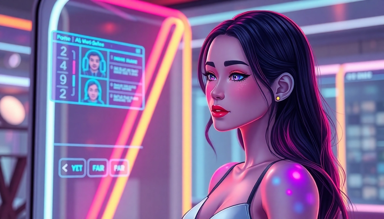 AI girlfriend engaging in a realistic, personalized conversation on a sleek screen, highlighting emotional connection and unfiltered NSFW chat capabilities for users seeking digital companionship.