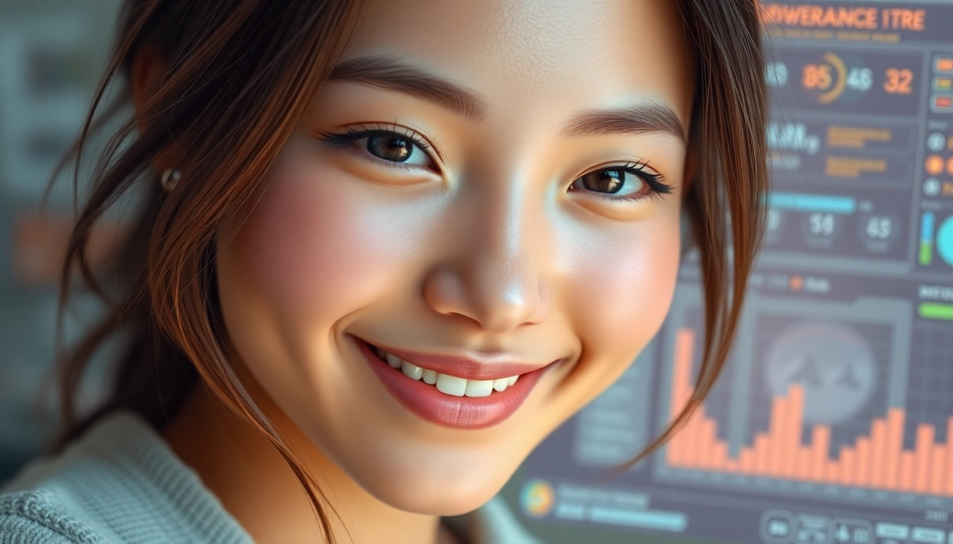 AI girlfriend engaging in a realistic conversation on a sleek device, highlighting natural interaction and emotional connection.