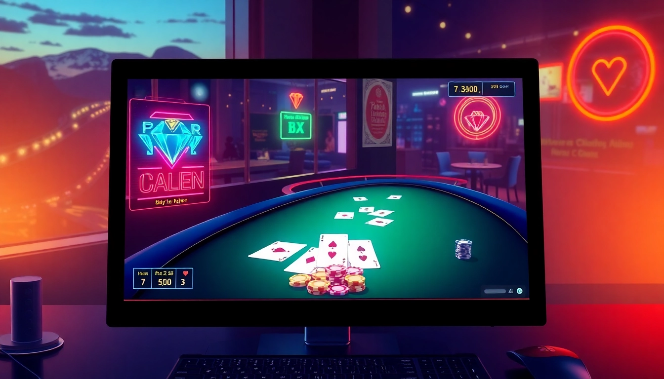 Pokerbros Diamond Union online poker club with players and digital chips, emphasizing strategy and excitement.