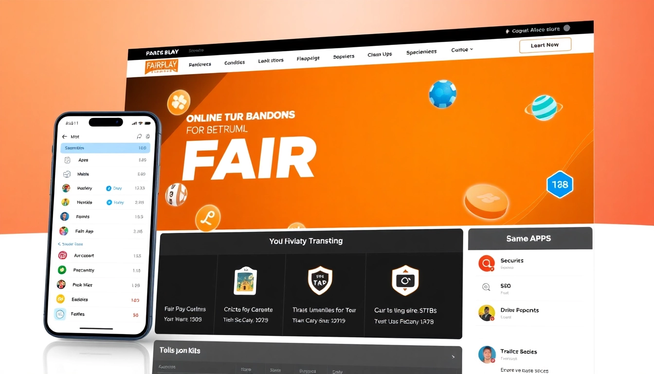 Fairplay online betting platform displayed on mobile with modern orange and black design, highlighting ease of login and secure betting features.