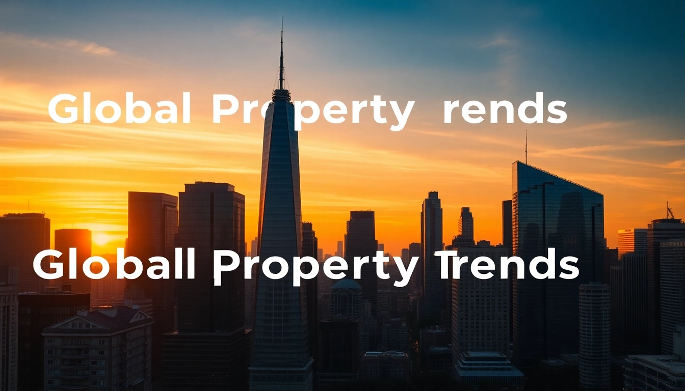 International Property Updates showcase global market trends with vibrant cityscape imagery